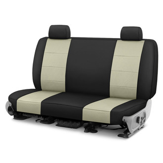 CalTrend® - Retro Weave 2nd Row Black & Sandstone Custom Seat Covers