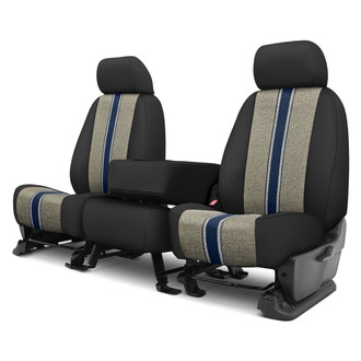 CalTrend® - Saddle Blanket 1st Row Black & Blue Custom Seat Covers