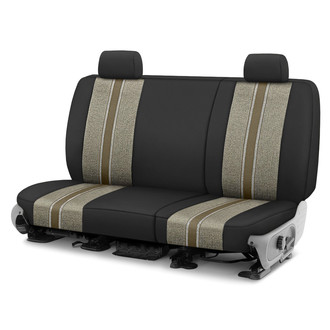 CalTrend® - Saddle Blanket 2nd Row Black & Beige Custom Seat Covers