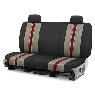 CalTrend® - Saddle Blanket 2nd Row Black & Burgandy Custom Seat Covers