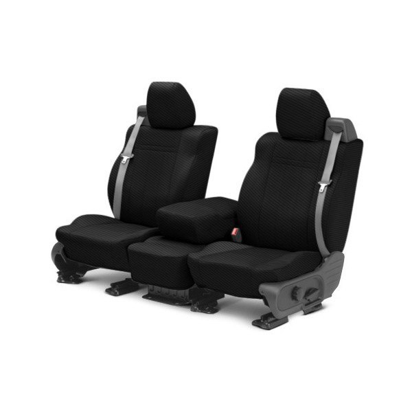  CalTrend® - Carbon Fiber 1st Row Black & Black Custom Seat Covers