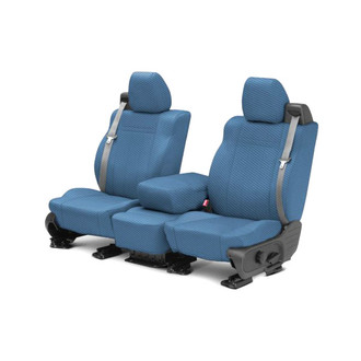 CalTrend® - Carbon Fiber 1st Row Blue Custom Seat Covers
