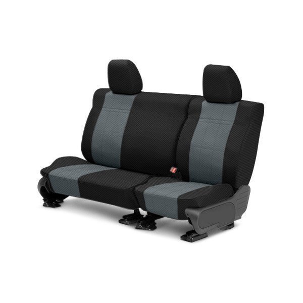  CalTrend® - Carbon Fiber 2nd Row Black & Charcoal Custom Seat Covers