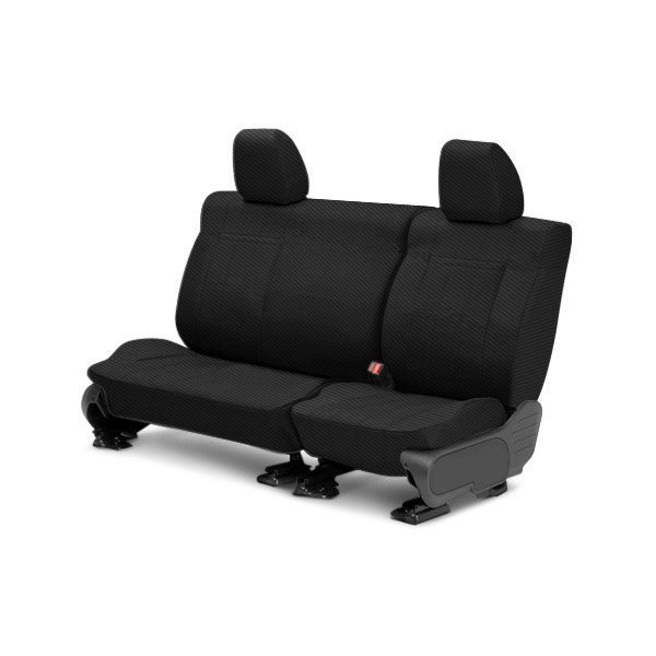  CalTrend® - Carbon Fiber 2nd Row Black & Black Custom Seat Covers