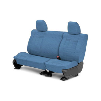 CalTrend® - Carbon Fiber 2nd Row Blue Custom Seat Covers