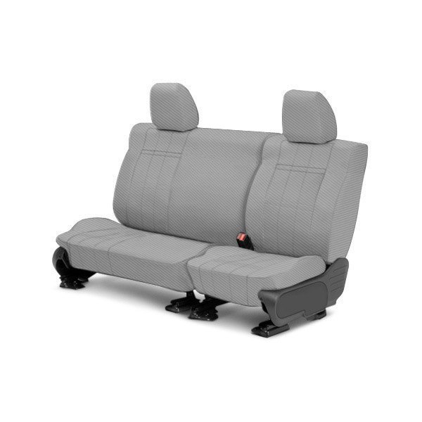  CalTrend® - Carbon Fiber 2nd Row Light Gray Custom Seat Covers