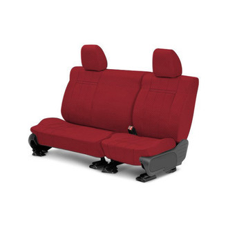 CalTrend® - Carbon Fiber 2nd Row Red Custom Seat Covers