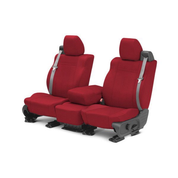 CalTrend® - Carbon Fiber 1st Row Red Custom Seat Covers