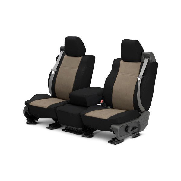  CalTrend® - DuraPlus 1st Row Black & Beige Custom Seat Covers