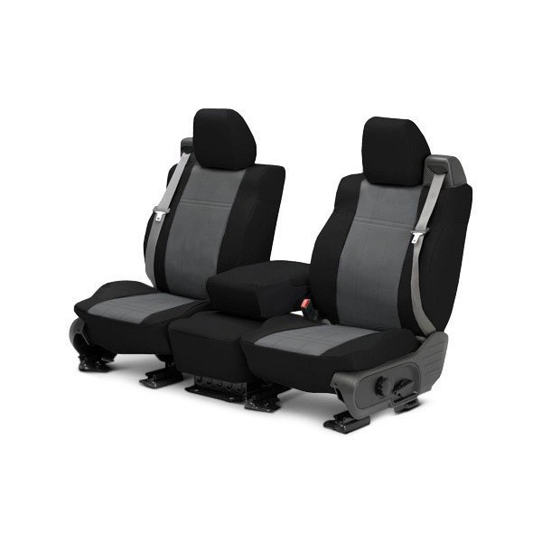  CalTrend® - DuraPlus 1st Row Black & Charcoal Custom Seat Covers