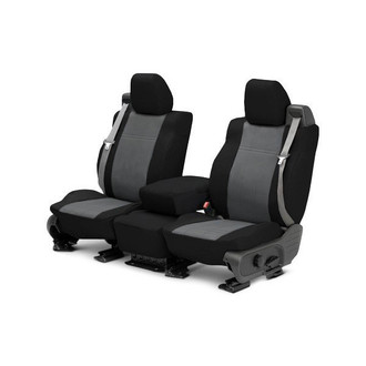 CalTrend® - DuraPlus 1st Row Black & Charcoal Custom Seat Covers