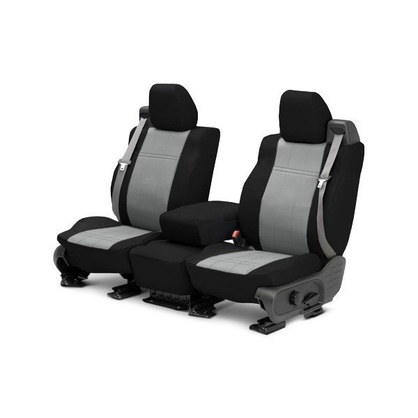 CalTrend® - DuraPlus 1st Row Black & Light Gray Custom Seat Covers