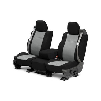 CalTrend® - DuraPlus 1st Row Black & Light Gray Custom Seat Covers