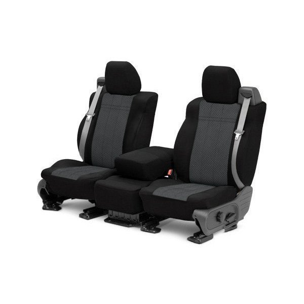  CalTrend® - EuroSport 1st Row Black & Charcoal Custom Seat Covers