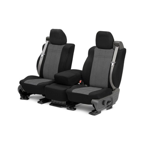  CalTrend® - EuroSport 1st Row Black & Light Gray Custom Seat Covers