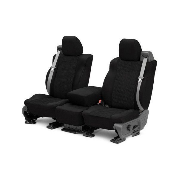  CalTrend® - EuroSport 1st Row Black & Black Custom Seat Covers