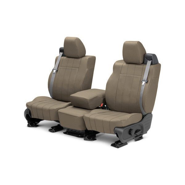  CalTrend® - I Can't Believe It's Not Leather™ 1st Row Beige Custom Seat Covers