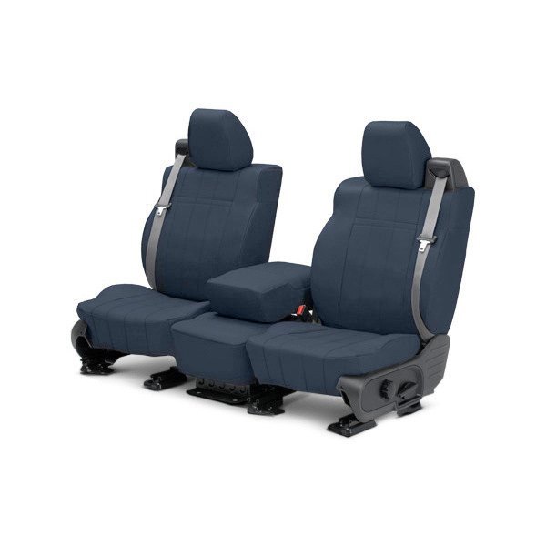  CalTrend® - I Can't Believe It's Not Leather™ 1st Row Blue Custom Seat Covers