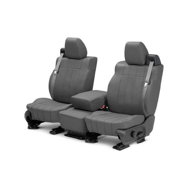  CalTrend® - I Can't Believe It's Not Leather™ 1st Row Charcoal Custom Seat Covers
