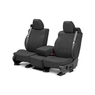 CalTrend® - I Can't Believe It's Not Leather™ 1st Row Dark Gray Custom Seat Covers