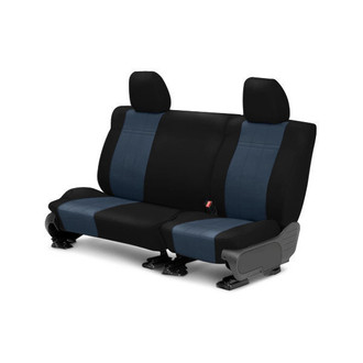 CalTrend® - I Can't Believe It's Not Leather™ 2nd Row Black & Blue Custom Seat Covers