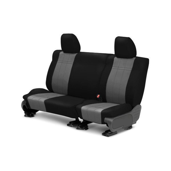  CalTrend® - I Can't Believe It's Not Leather™ 2nd Row Black & Charcoal Custom Seat Covers