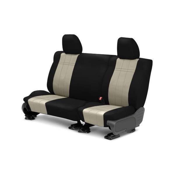  CalTrend® - I Can't Believe It's Not Leather™ 2nd Row Black & Sandstone Custom Seat Covers