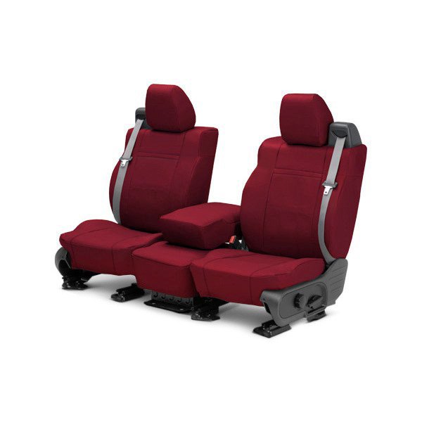  CalTrend® - I Can't Believe It's Not Leather™ 1st Row Red Custom Seat Covers