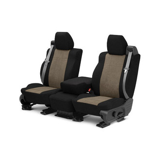 CalTrend® - MicroSuede 1st Row Black & Beige Custom Seat Covers