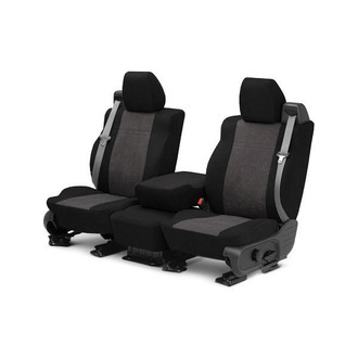 CalTrend® - MicroSuede 1st Row Black & Charcoal Custom Seat Covers