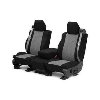CalTrend® - MicroSuede 1st Row Black & Light Gray Custom Seat Covers