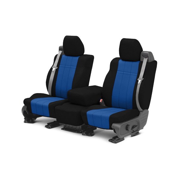  CalTrend® - NeoSupreme 1st Row Black & Blue Custom Seat Covers