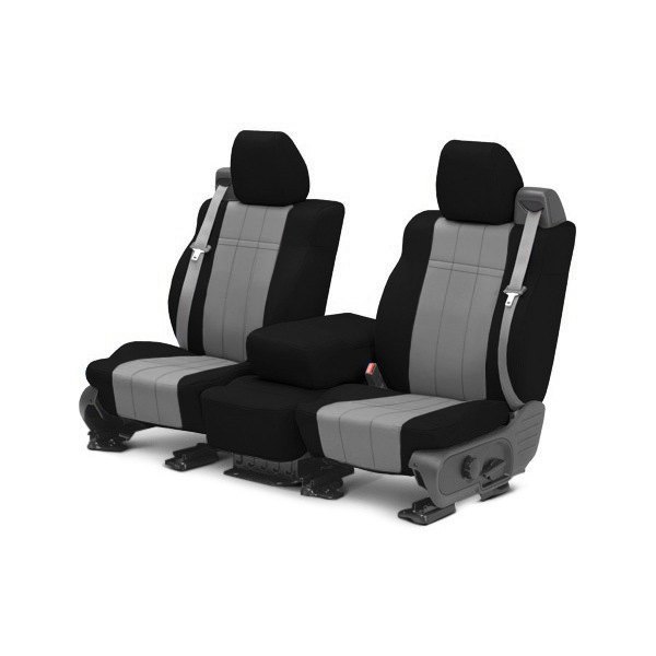  CalTrend® - NeoSupreme 1st Row Black & Light Gray Custom Seat Covers