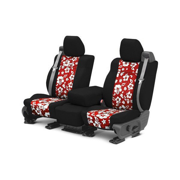  CalTrend® - NeoSupreme 1st Row Black & Hawaiian Red Custom Seat Covers
