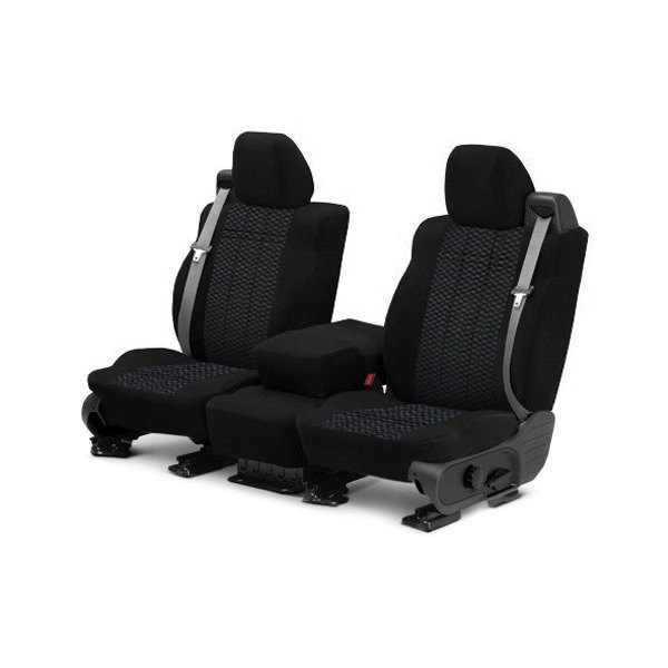  CalTrend® - O.E. Velour 1st Row Black & Monarch Custom Seat Covers