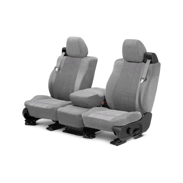  CalTrend® - O.E. Velour 1st Row Light Gray & Premier Custom Seat Covers