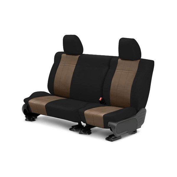  CalTrend® - SportsTex 2nd Row Black & Beige Custom Seat Covers