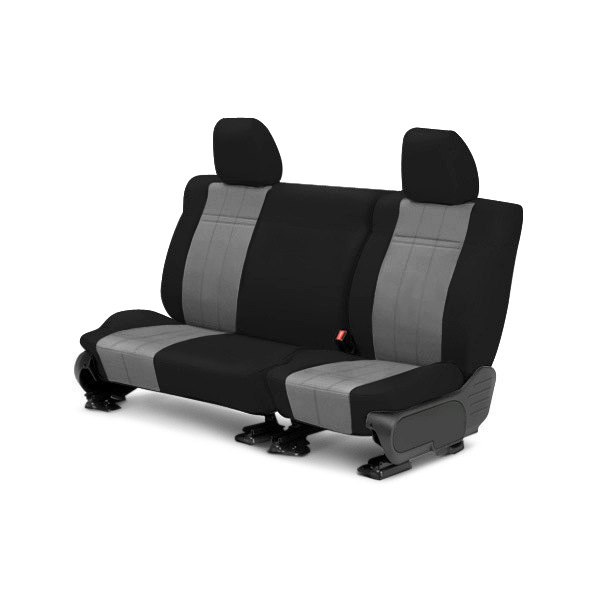  CalTrend® - SportsTex 2nd Row Black & Light Gray Custom Seat Covers