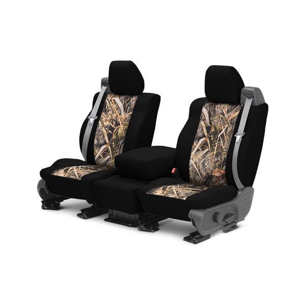  CalTrend® - Tough Camo 1st Row Marsh & Black Custom Seat Covers