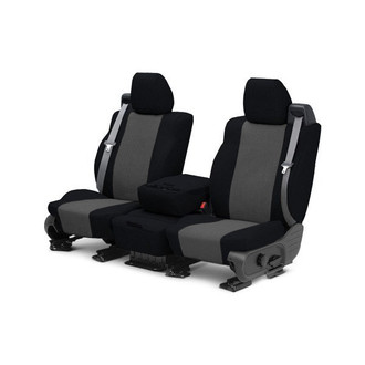 CalTrend® - Tweed 1st Row Black & Charcoal Custom Seat Covers