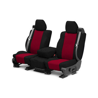 CalTrend® - Tweed 1st Row Black & Red Custom Seat Covers