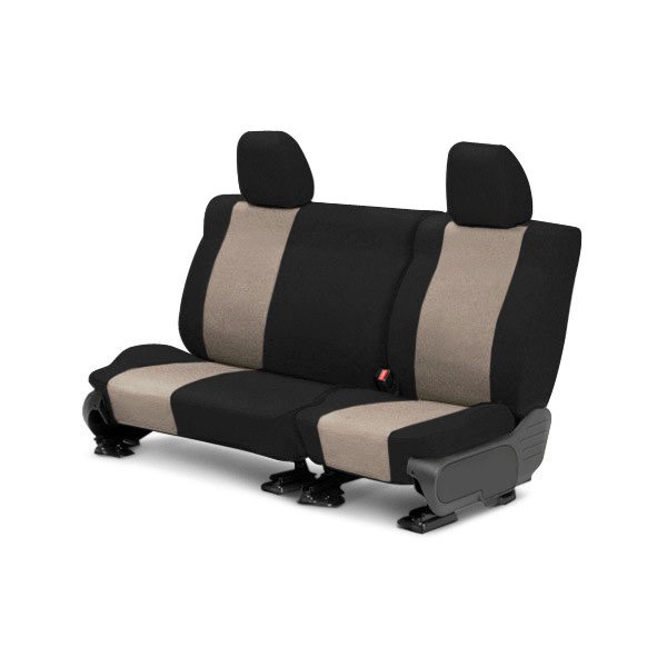  CalTrend® - Tweed 2nd Row Black & Beige Custom Seat Covers
