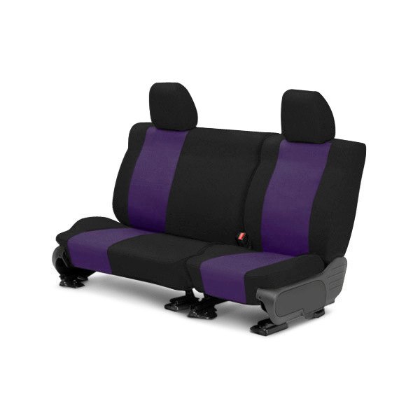  CalTrend® - Tweed 2nd Row Black & Purple Custom Seat Covers