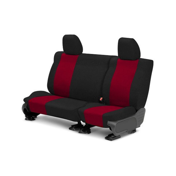  CalTrend® - Tweed 2nd Row Black & Red Custom Seat Covers