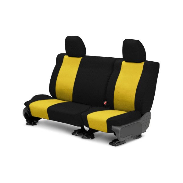  CalTrend® - Tweed 2nd Row Black & Yellow Custom Seat Covers
