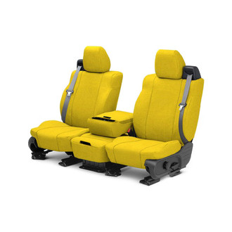 CalTrend® - Tweed 1st Row Yellow Custom Seat Covers