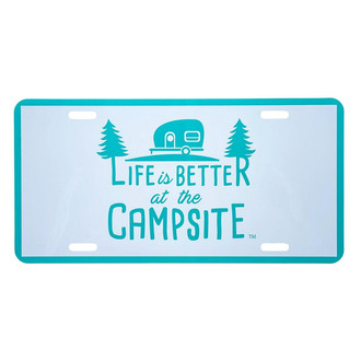 Camco® - Life is Better at the Campsite Teal Logo Front License Plate