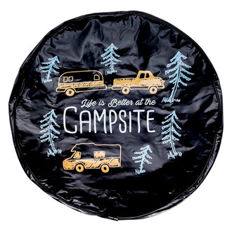 Camco® - Life is Better Black Spare Tire Cover