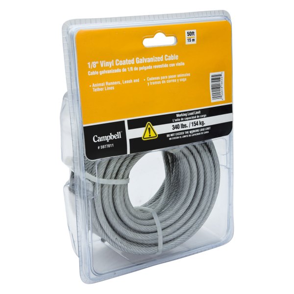 Campbell Chain & Fittings® - 50' x 3/32" Vinyl Coated Steel Cable