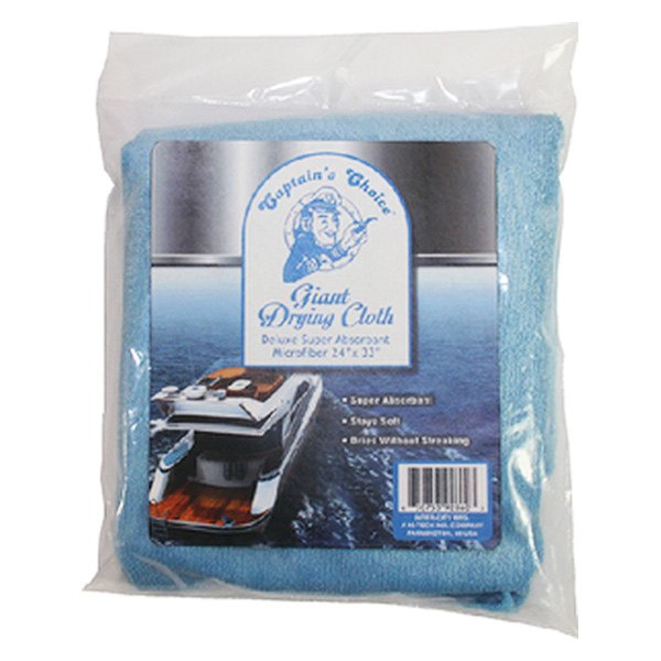 Captain's Choice® - 24" x 33" Light Blue Microfiber Light Drying Cloth